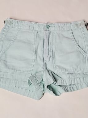 American Eagle 6 Aqaua High-Waisted Utility Khaki Shorts